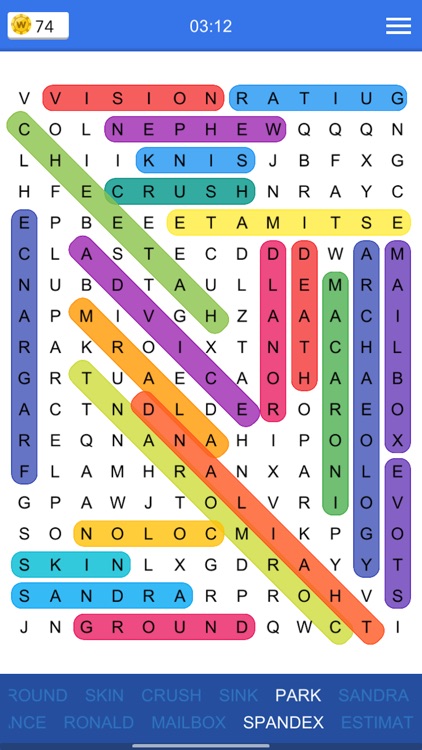Word Search Colourful