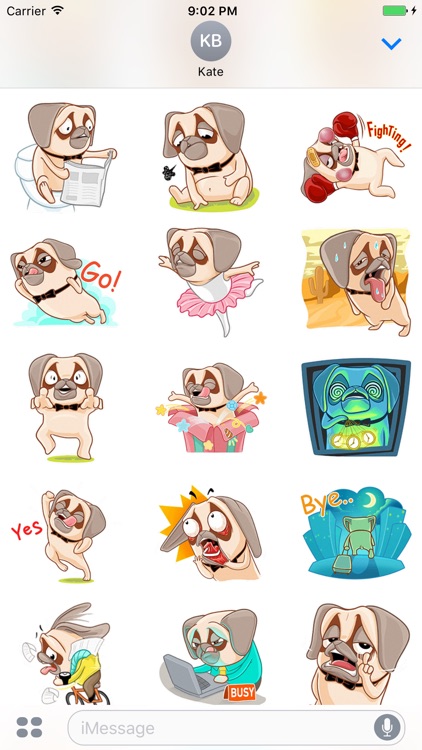 Crazy Pug - Cute dog stickers for iMessage