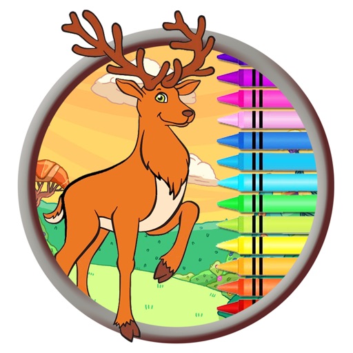 Cute Animal Coloring Page Game For Deer Story Icon