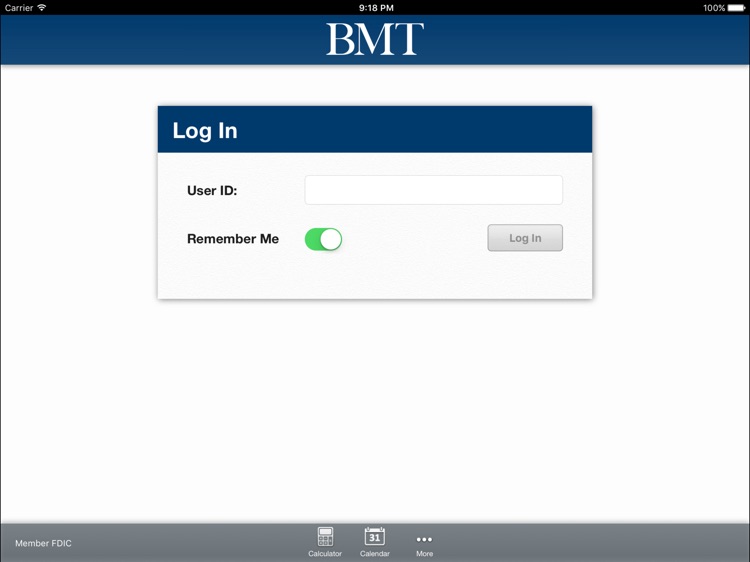 BMT - Mobile Banking for iPad