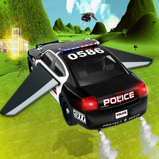 Flying Police Car: Flight Simulator 2016 Car Chase Icon