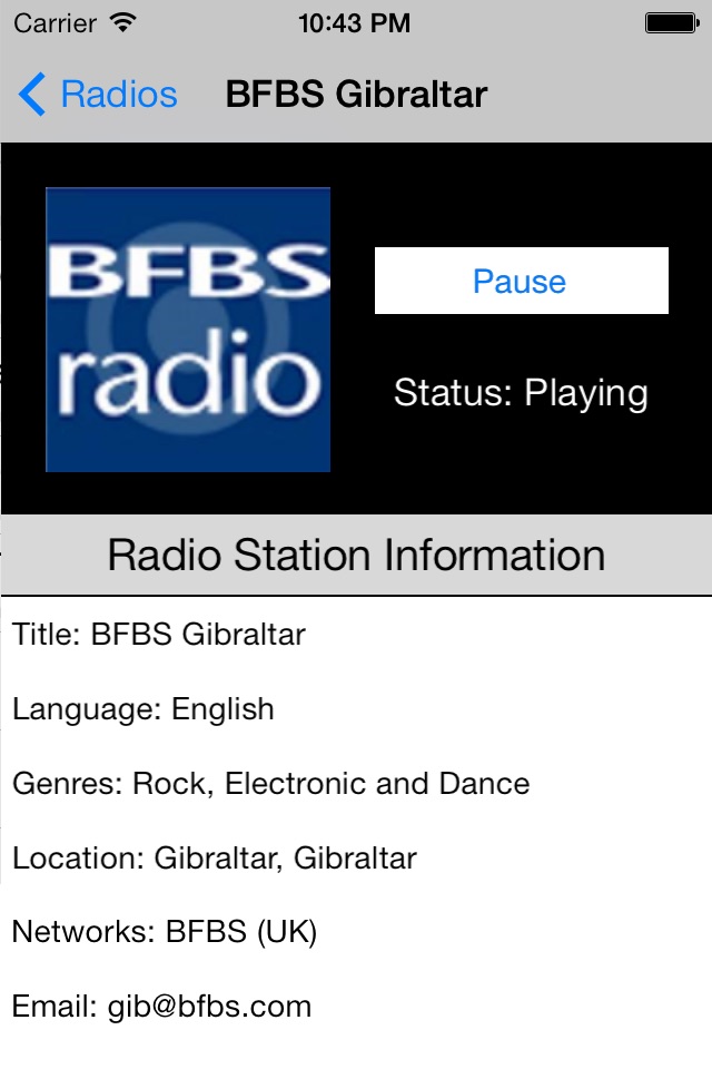 Gibraltar Radio Live Player screenshot 2