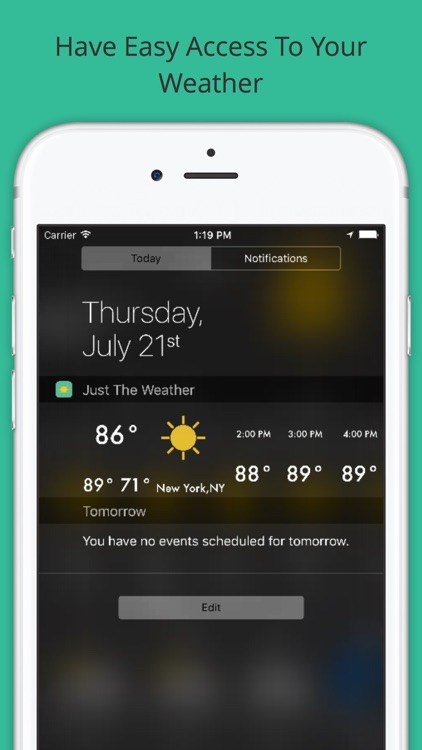 Just The Weather - 12hr Daily & 7 Day Forecasts