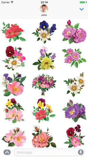 Pansy Flowers - Stickers for iMessage(圖1)-速報App