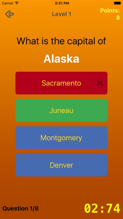 U.S. State Capitals Quiz! Learn the names and locations of the United States Capitals Trivia Game