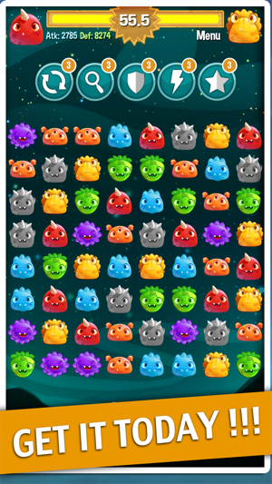 Alien Match 3 Battle : Cute monster ascendance puzzle free g(圖5)-速報App