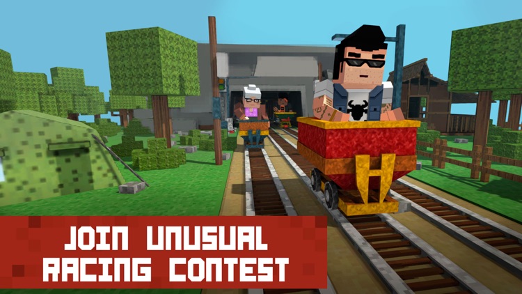 Block Mine Cart Racing Adventures 3D screenshot-3