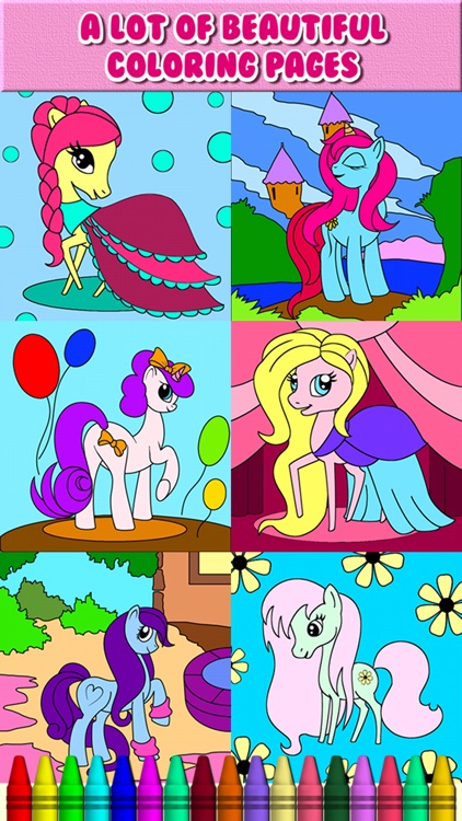 Pony Coloring Book Games for My Little Toddler Girls for Free