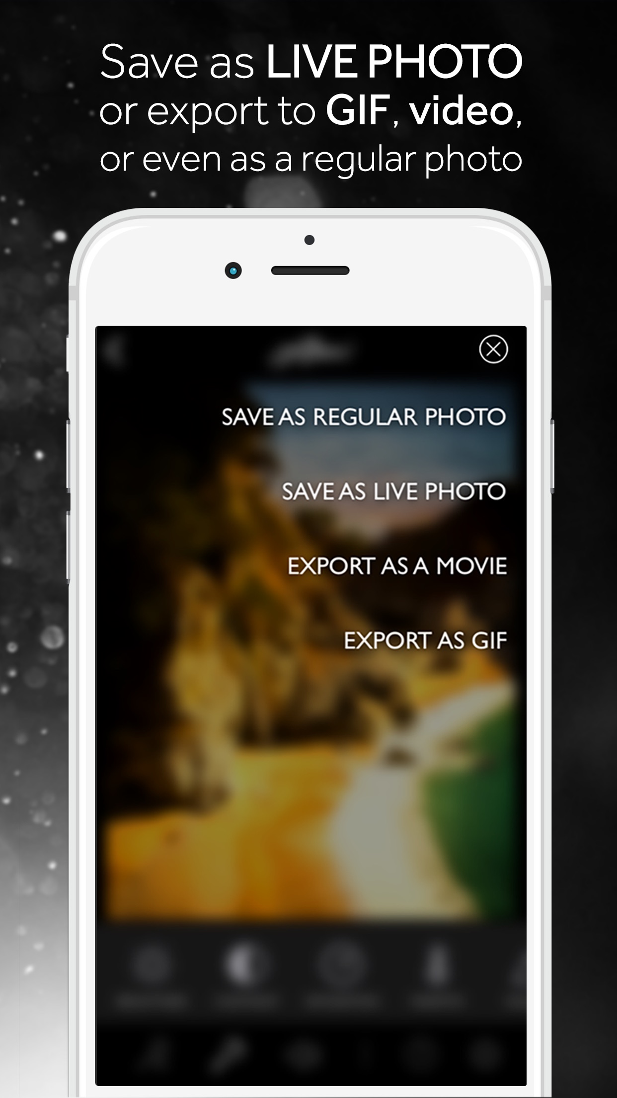 Screenshot do app Alive! Effects and Filters for Live Photos