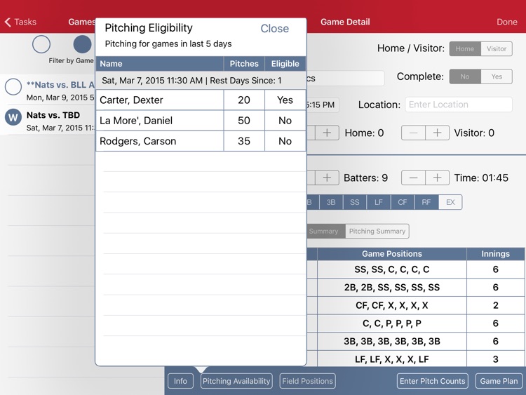 Baseball/Softball Game Planner screenshot-3