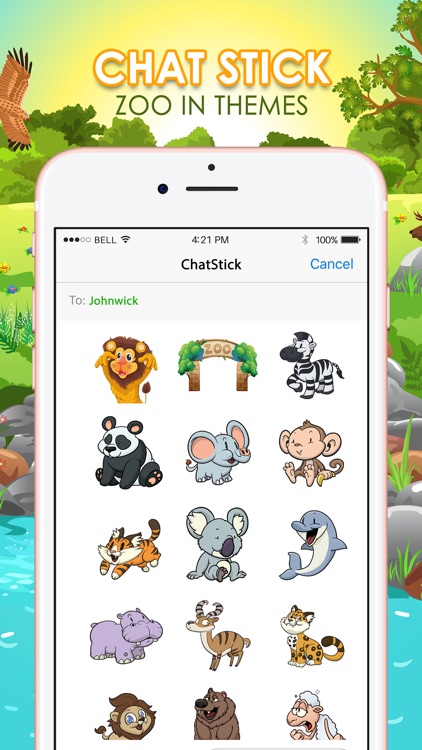 Emoji Sticker Keyboard in The Zoo Themes ChatStick