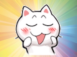 "White cat" is animated stickers with images of cute cat