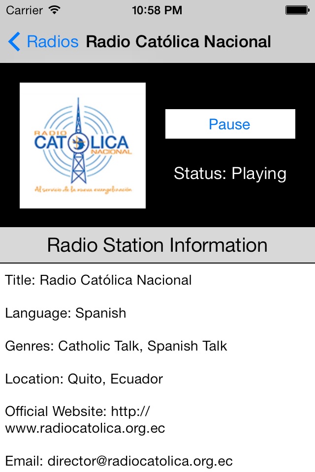 Ecuador Radio Live Player (Quito / Spanish / Equador) screenshot 2