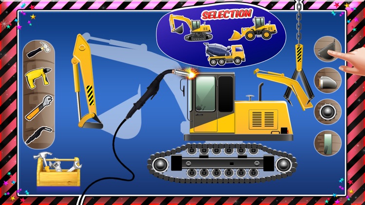 Build Construction Machines & Auto Shop Game