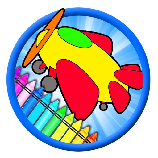 Vehicles Coloring Book Airplane Game Fun Version Icon