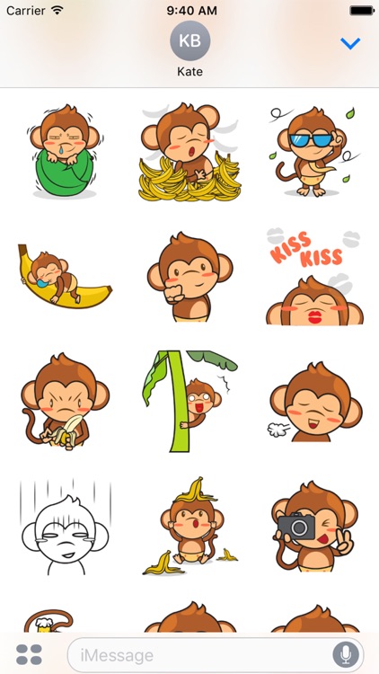 Chiki, the funny monkey for iMessage Sticker