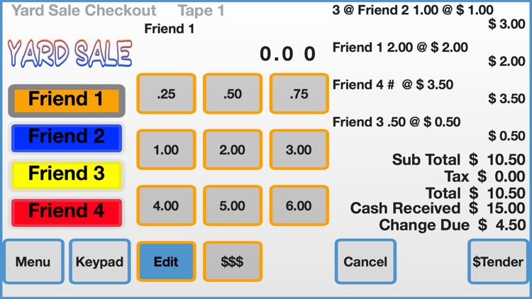 Yard Sale Checkout Register