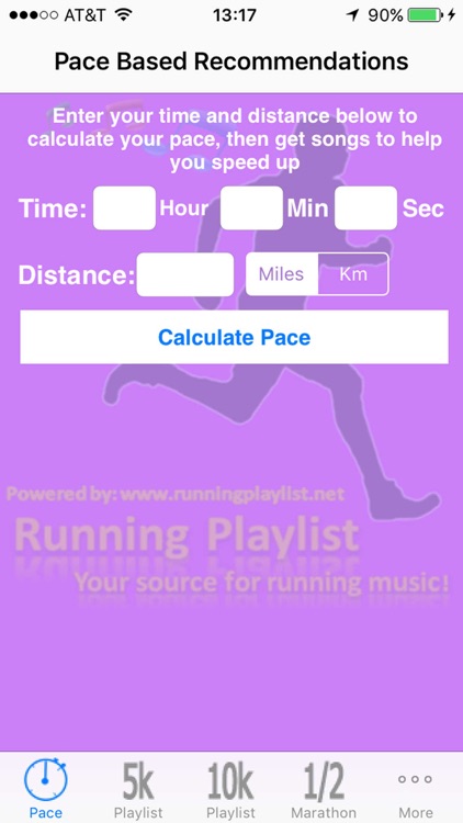 Running Playlist and Pace Calculator