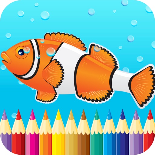 Fish Coloring Book To Decorate Creatures For Kids Icon