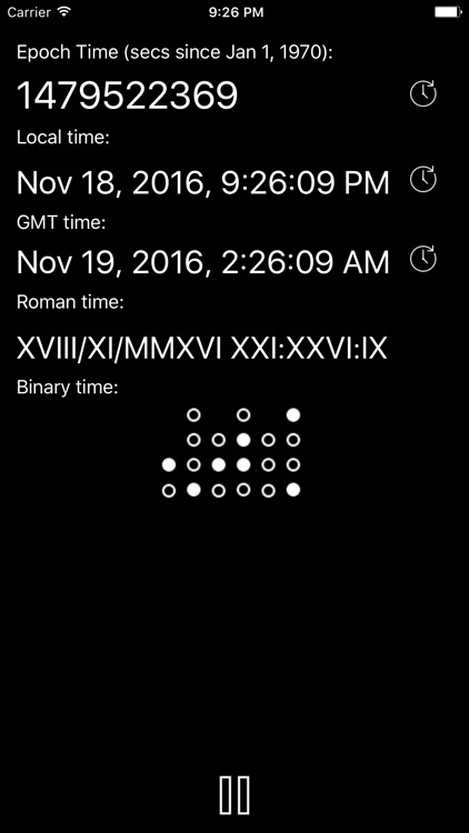 Epoch, Binary & Roman Clock