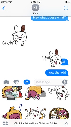 Chick Rabbit and Lion Christmas Sticker(圖4)-速報App