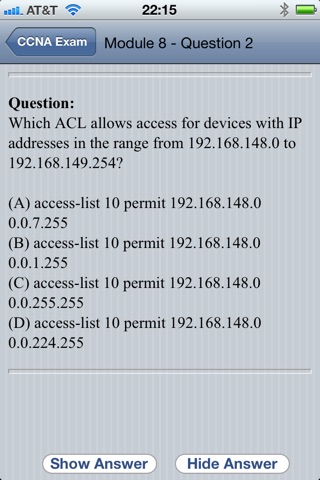 CCNA Sample Exam Questions screenshot 3