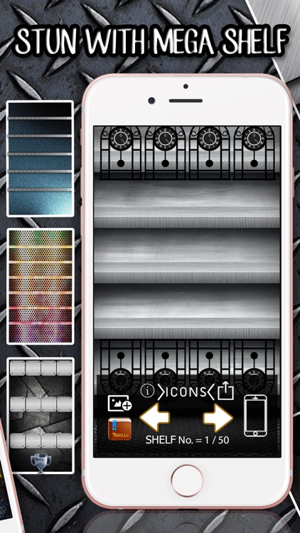 Shelf Home Screen Designer Wallpapers for Metallic