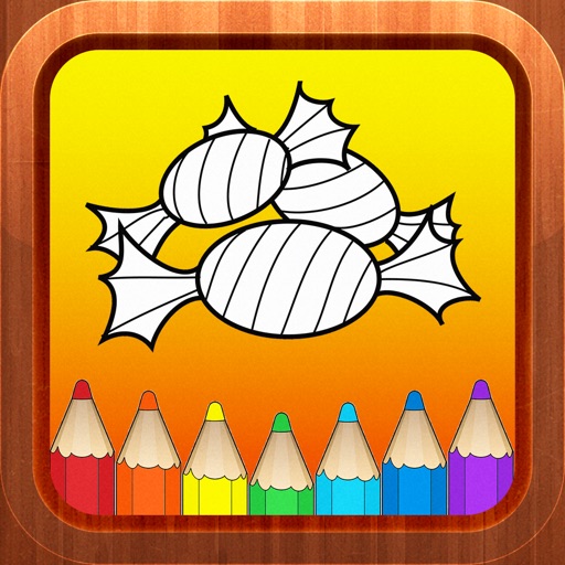 Candy Cookie Cartoon Toddlers Kids Coloring Books iOS App