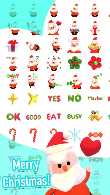 Santa! Cute 3D Emoji and Text Stickers for iMessag