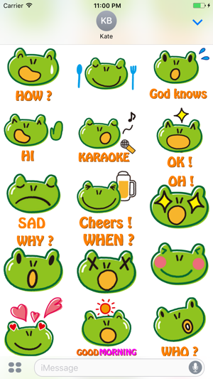 Cute Frog Stickers for iMessage