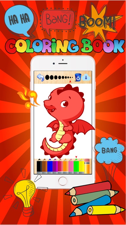 Coloring kids painting game for animals zoo books