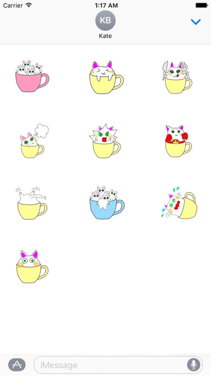 Cute Cat In Cup Stickers