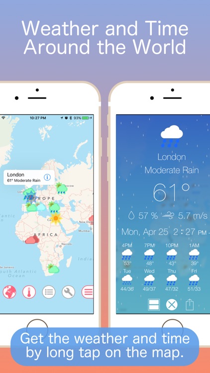 Fine° - Weather and Clock on the World Map !