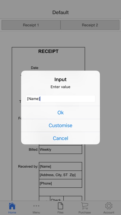 Customer Receipt