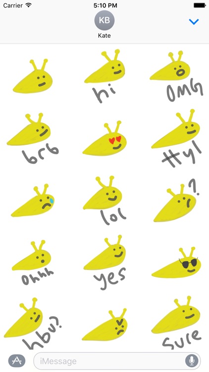 Funny Slug sticker pack - cute bug emoji stickers