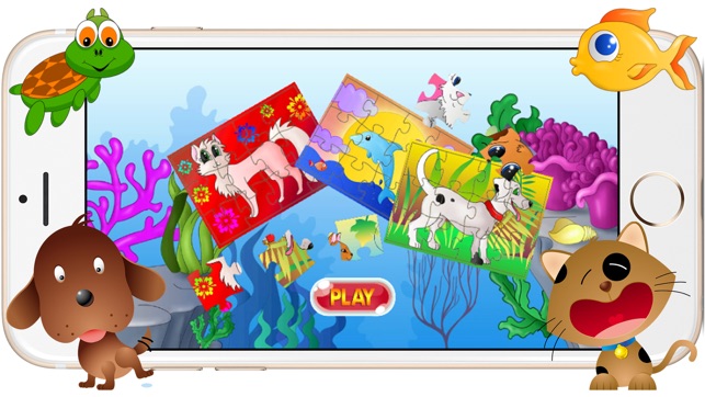 Dog Cat Pets Cartoon Jigsaw Puzzles Games for Kids(圖4)-速報App