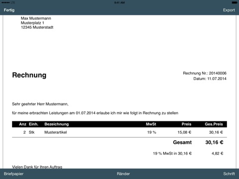 Sprola Invoice screenshot 2