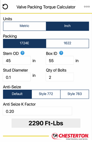 Valve Torque Calculator