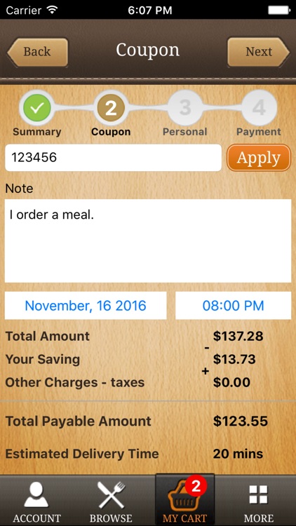 Meal Ordering screenshot-3