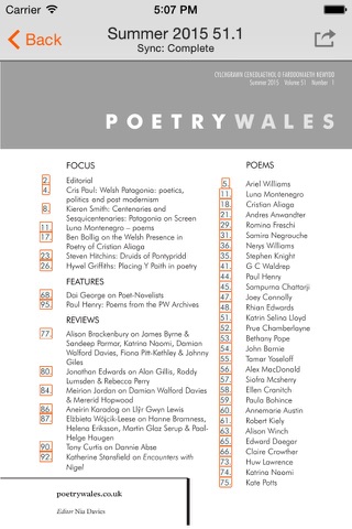 Poetry Wales screenshot 2