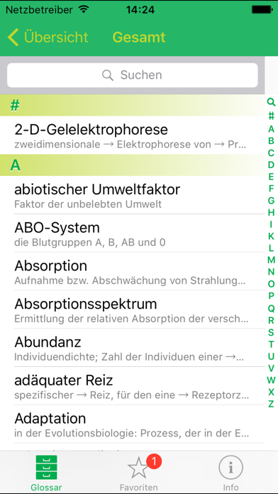 Grüne Reihe Glossar screenshot 2