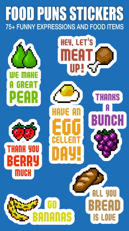 Food Puns Sticker - Pixel Art Edition (75+ Items)