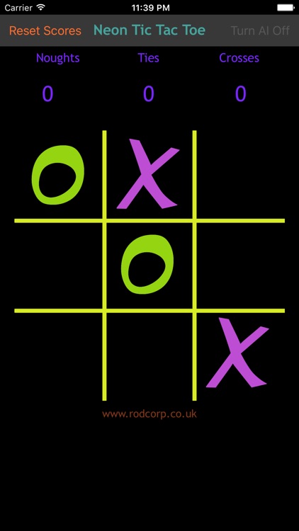 Tic Tac Toe: Neon by Roderick Munro