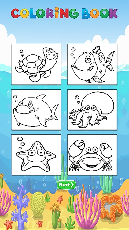 Ocean World Coloring Book for Kids Free HD - All Pages Coloring and Painting Book Games screenshot-3