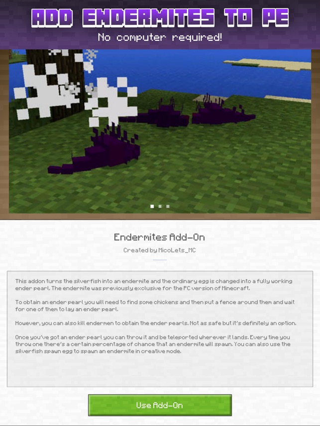 Endermite Add On For Minecraft Pe On The App Store