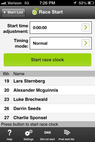 Webscorer Race Timer screenshot 2