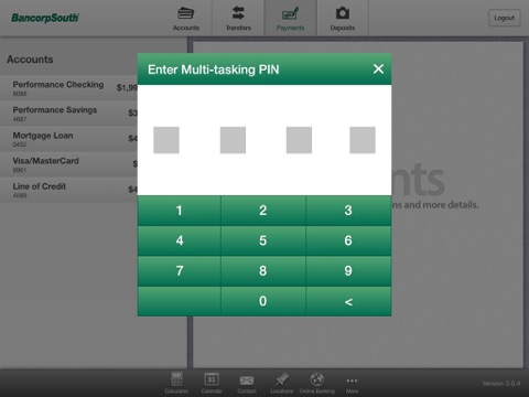 BancorpSouth Mobile for iPad screenshot 2