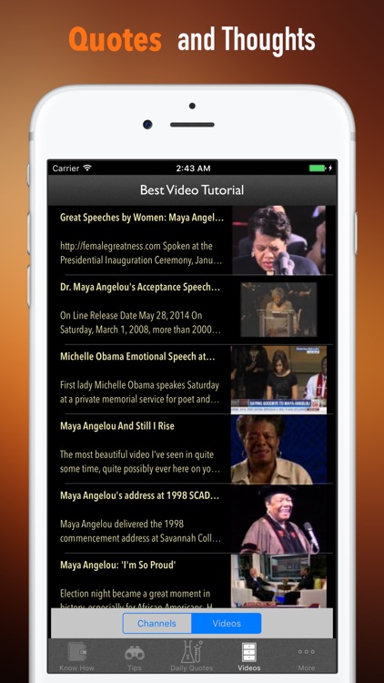 Biography and Quotes for Maya Angelou:Speech