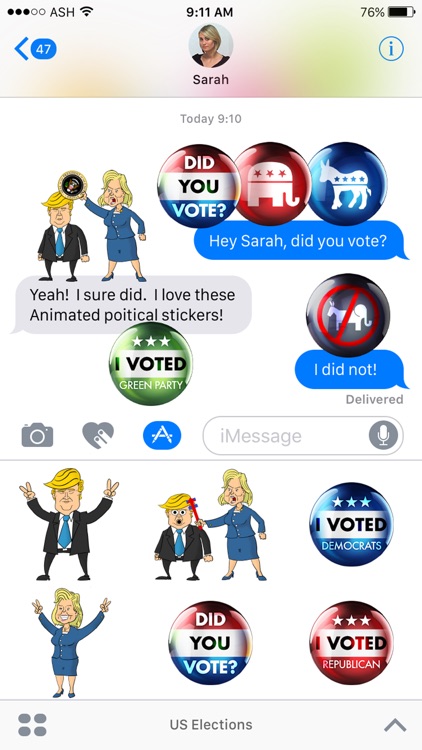 Animated Election Stickers