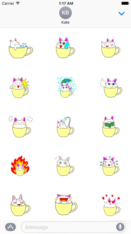 Cute Cat In Cup Stickers